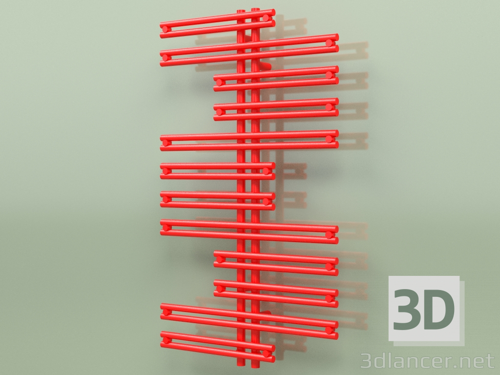 3D Modell Beheizter Handtuchhalter - Kea (1000 x 600, RAL - 3026) - Vorschau