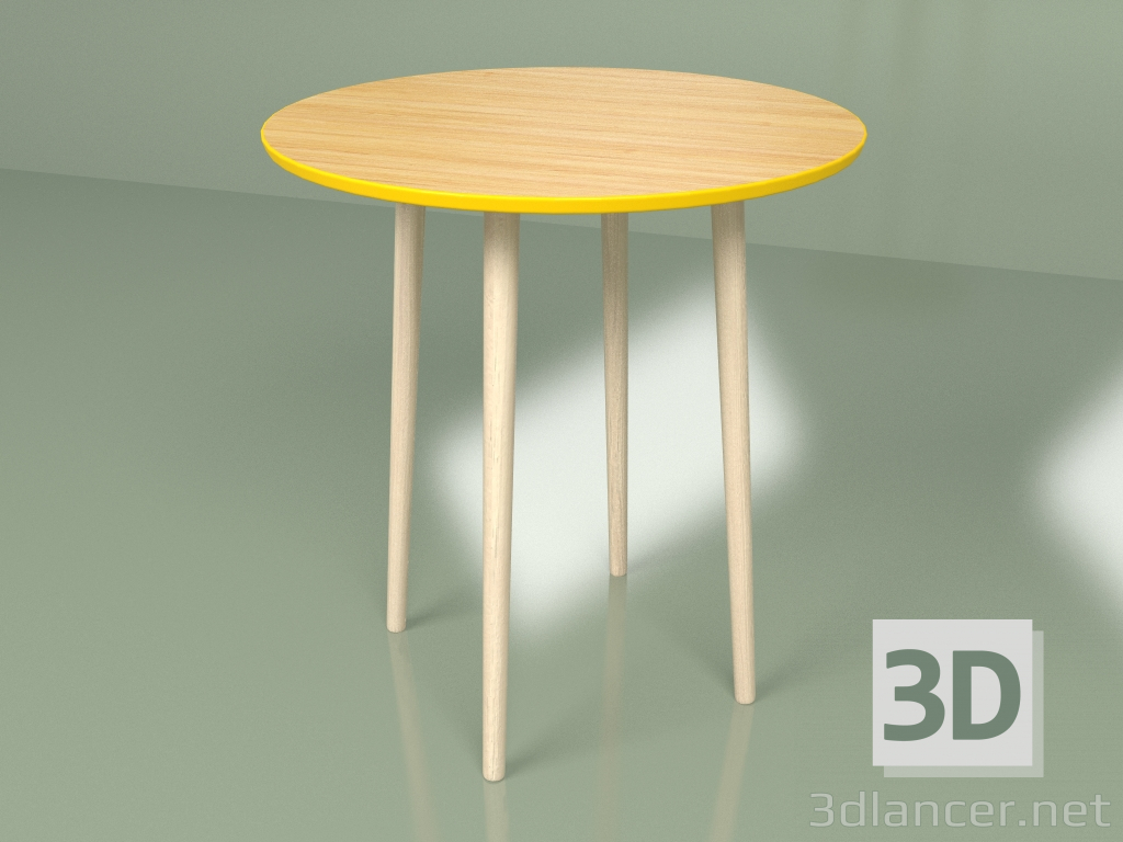 3d модель Круглый стол Спутник 70 см шпон (желто-горчичный) – превью