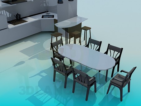3d model The corner kitchen - preview 3d model The corner kitchen - preview