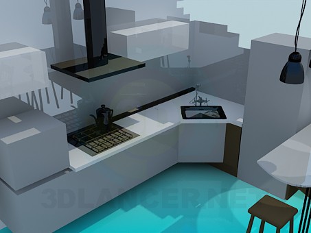 3d model The corner kitchen - preview 3d model The corner kitchen - preview