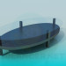 3D modeli Cam yüzey ile oval sehpa - önizleme