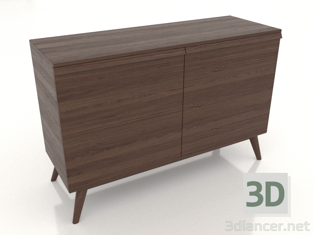 3d model Chest of drawers 5 1200x400x800 (dark walnut) - preview