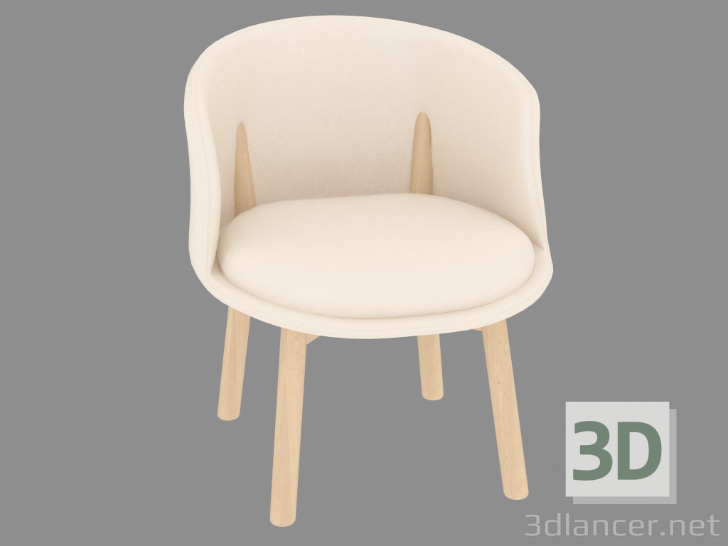 3 डी मॉडल चमड़े के असबाब पैग के साथ कुर्सी - पूर्वावलोकन