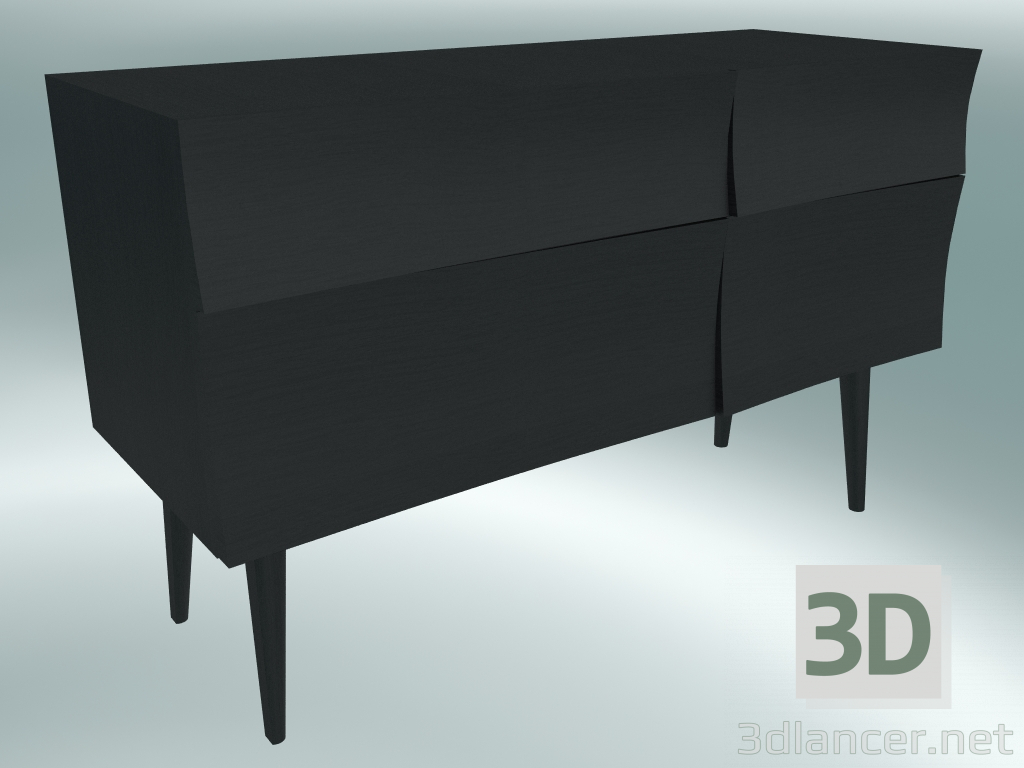 modello 3D Sideboard Small Reflect (nero) - anteprima