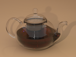 Glass teapot with lid and teapot