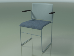 Stackable chair with armrests 6604 (seat upholstery, polypropylene Petrol, V57)
