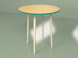 Круглый стол Спутник 70 см шпон (бирюзовый)