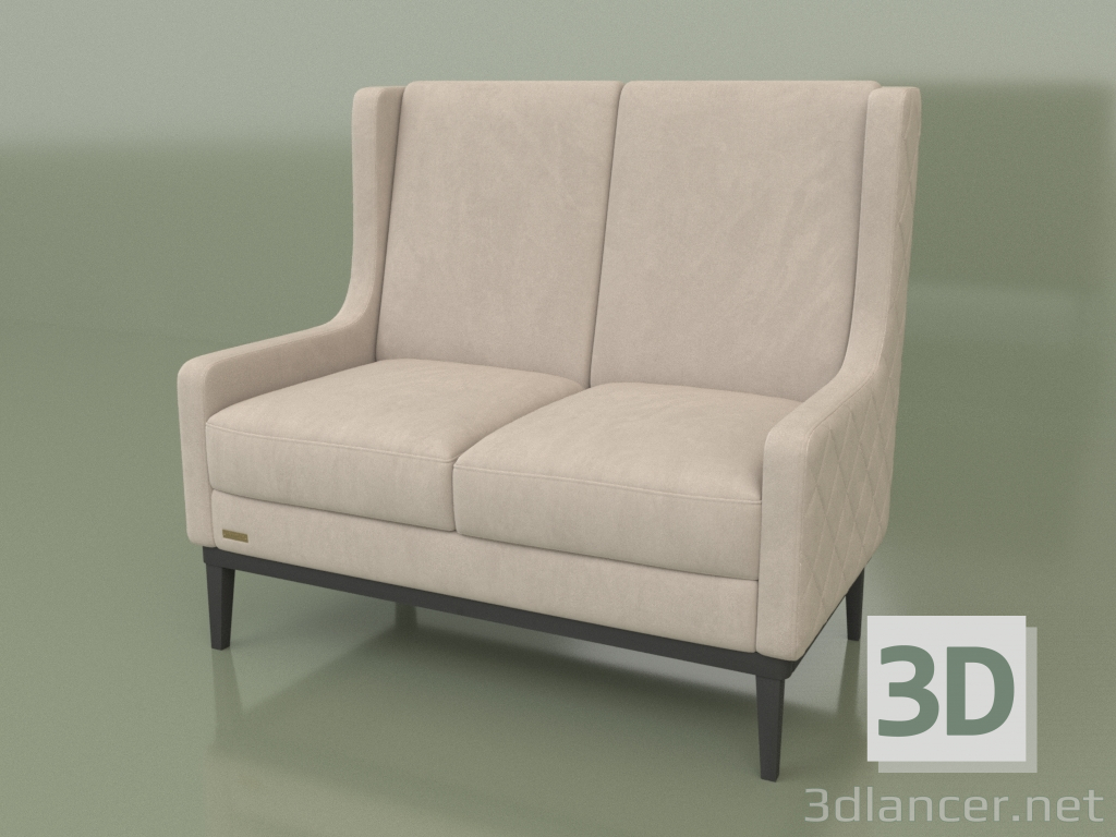 3D modeli Çift kişilik kanepe Asti - önizleme