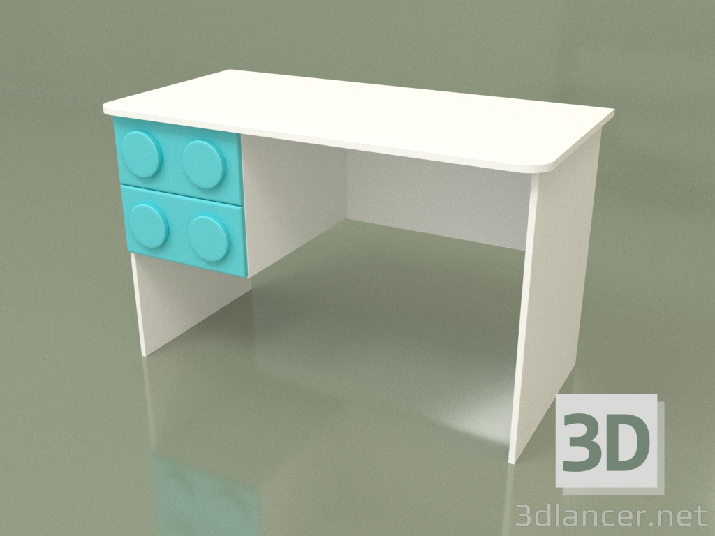 3 डी मॉडल राइटिंग टेबल लेफ्ट (एक्वा) - पूर्वावलोकन
