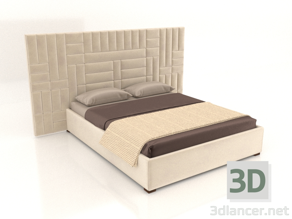 3d модель Ліжко з високим узголів'ям Emilio (велике) – превью