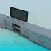 modello 3D Tavolo TV - anteprima