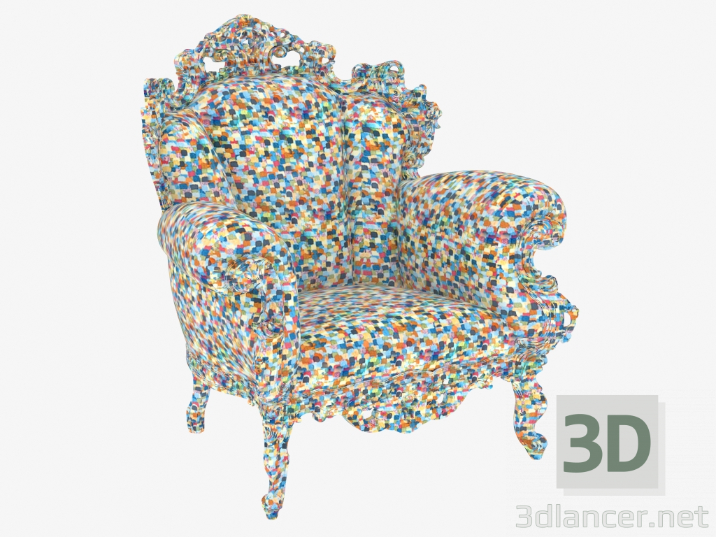 3d model Classic style armchair Proust - preview