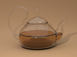Glass teapot with a lid