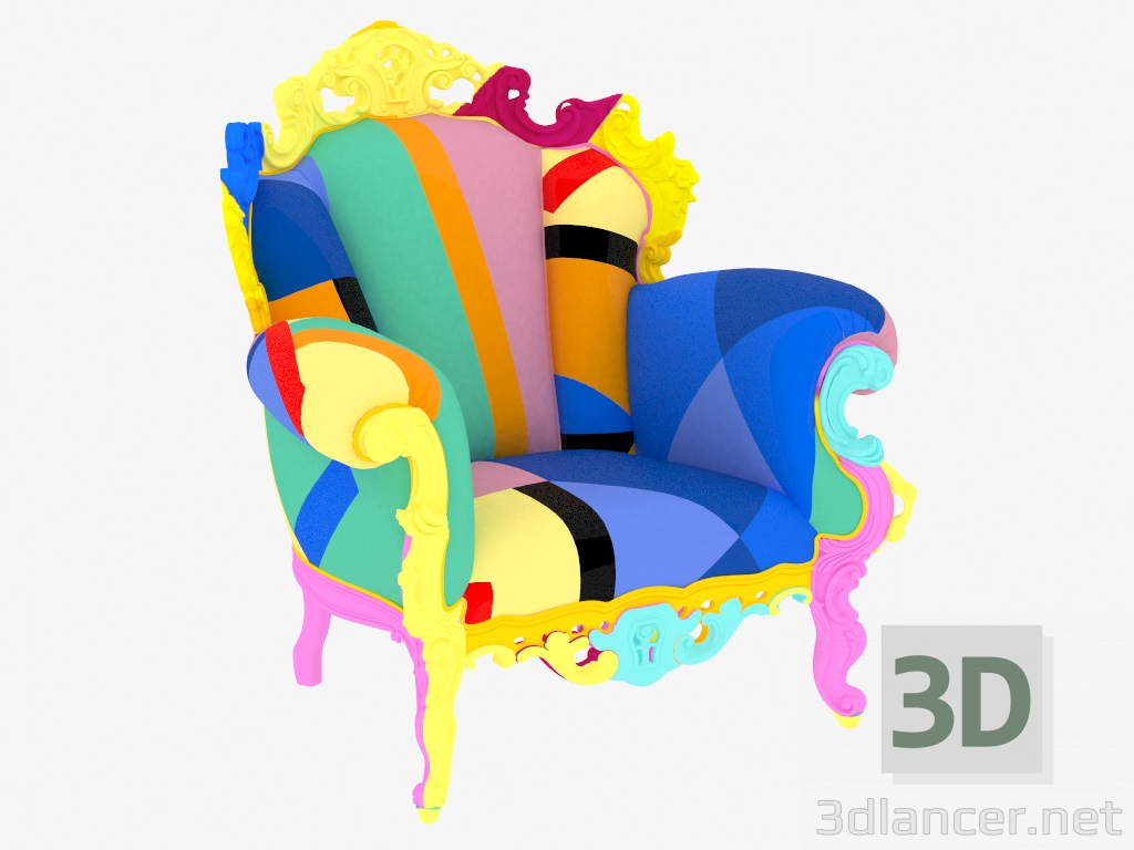 modèle 3D Chaise sur le cadre en bois Proust - preview