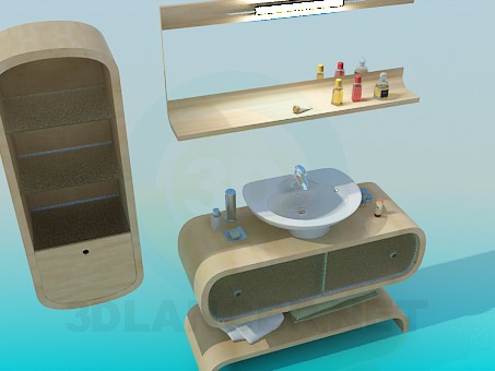 modelo 3D Muebles para el lavabo - escuchar modelo 3D Muebles para el lavabo - escuchar