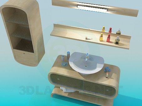 modelo 3D Muebles para el lavabo - escuchar modelo 3D Muebles para el lavabo - escuchar