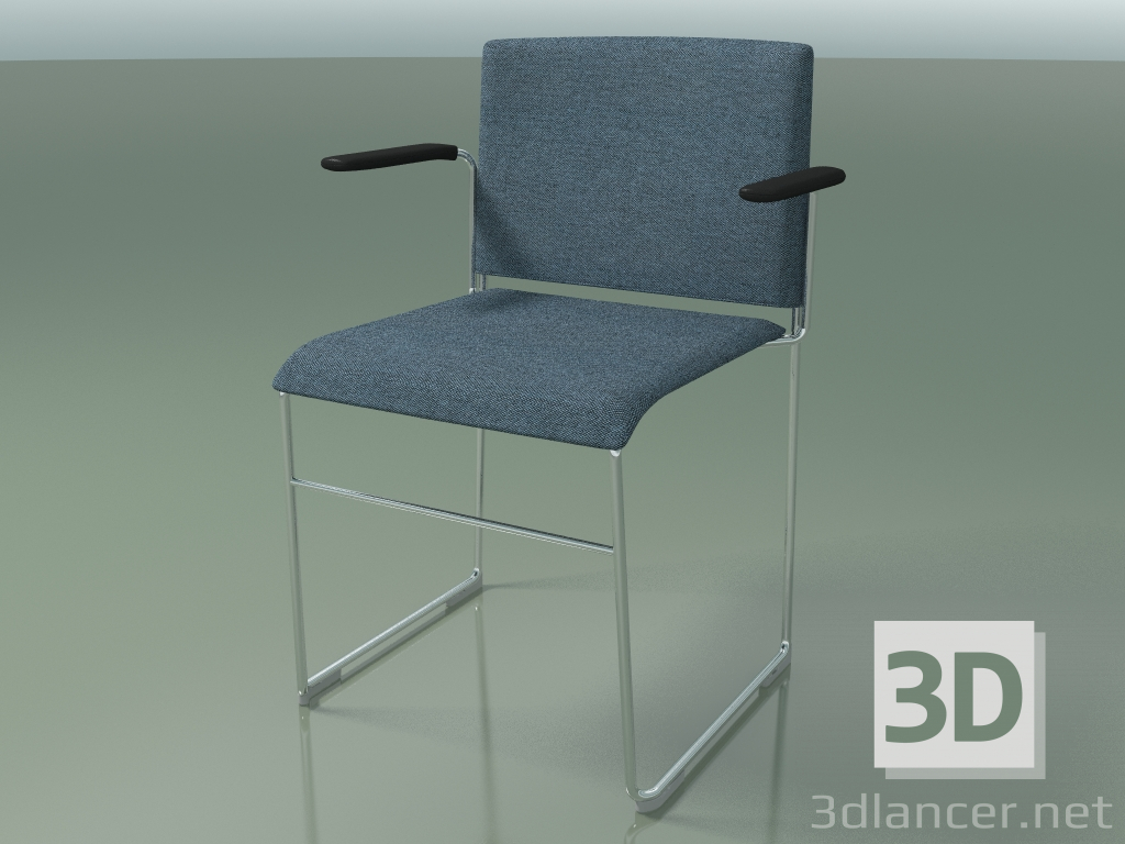 3D Modell Stapelbarer Stuhl mit Armlehnen 6605 (abnehmbare Polsterung, CRO) - Vorschau