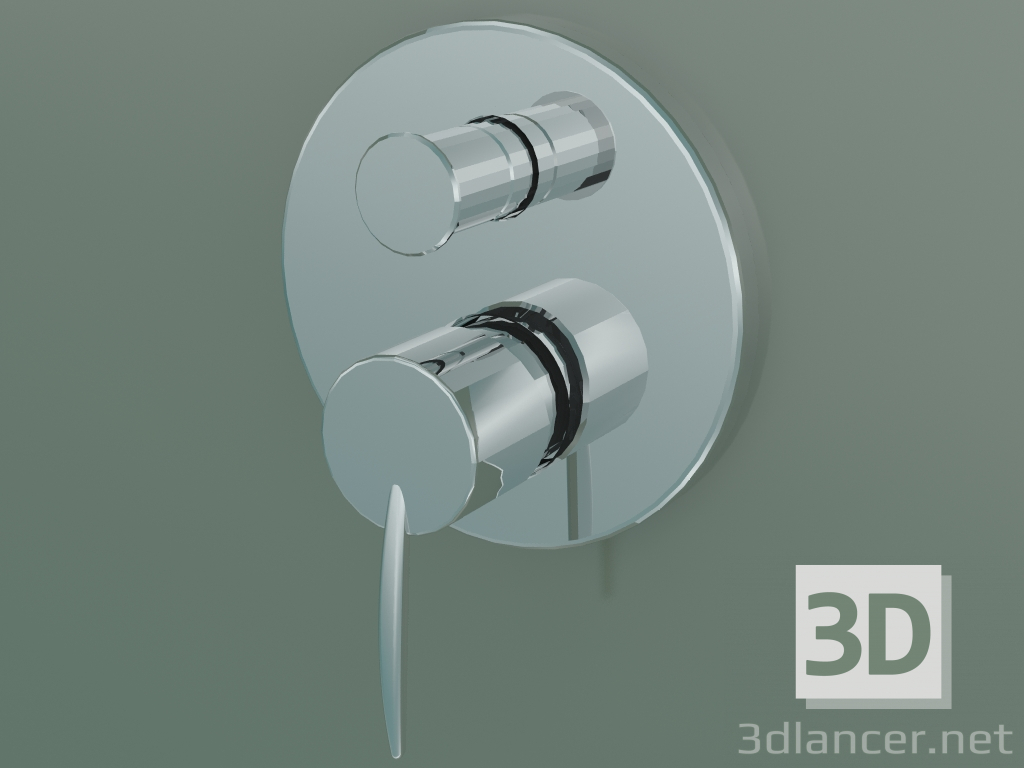 3d model Single lever bath mixer for concealed installation (10415000) - preview