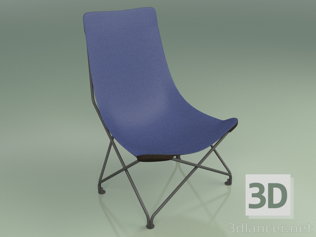 modello 3D Sedia 390 (tela blu) - anteprima