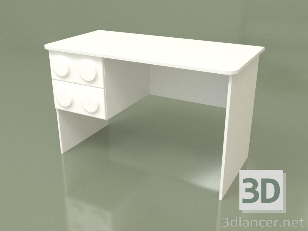 modèle 3D Table à écrire à gauche (Blanc) - preview
