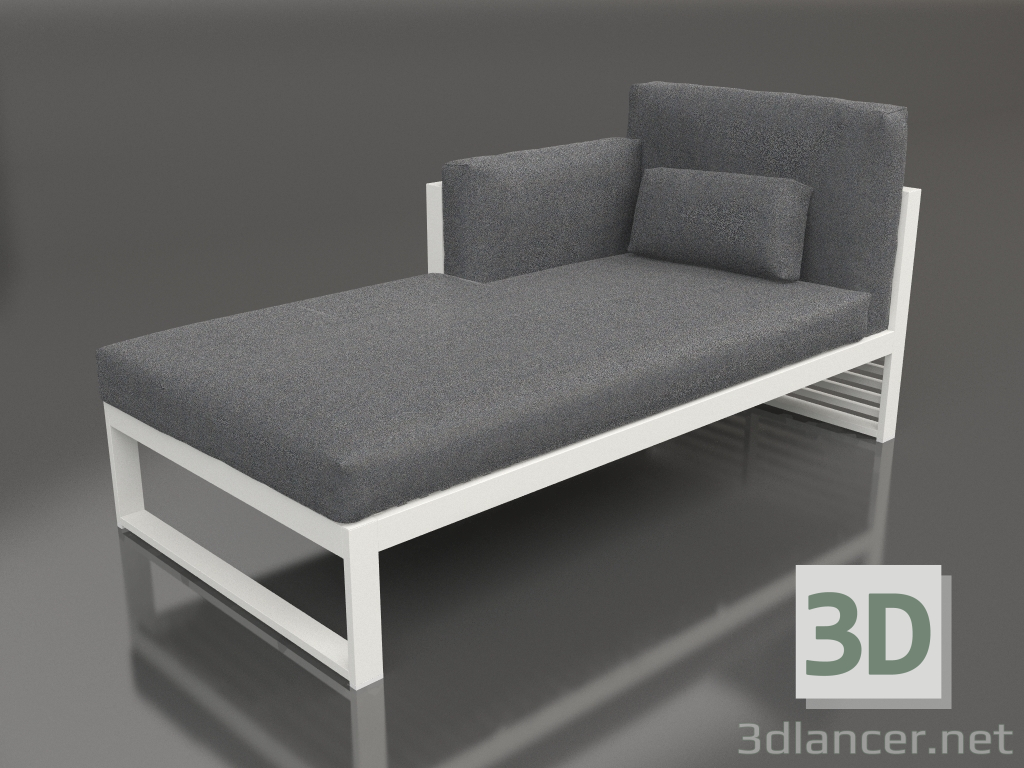 3D modeli Modüler kanepe, sol bölüm 2, yüksek arkalık (Akik grisi) - önizleme
