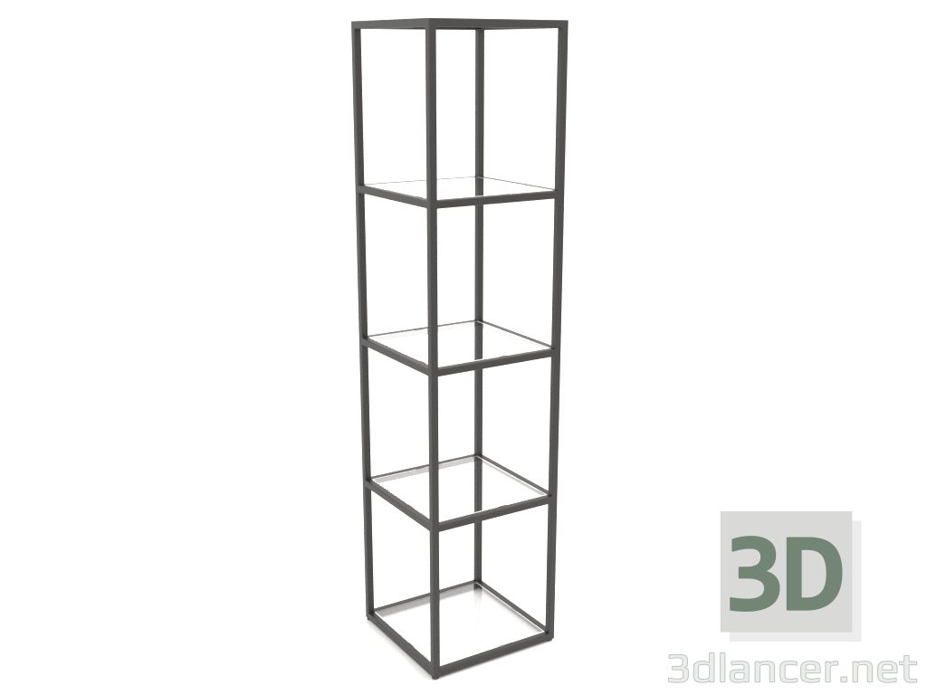 modèle 3D Grande étagère carrée (VERRE, 40x40x170, 5 étagères) - preview