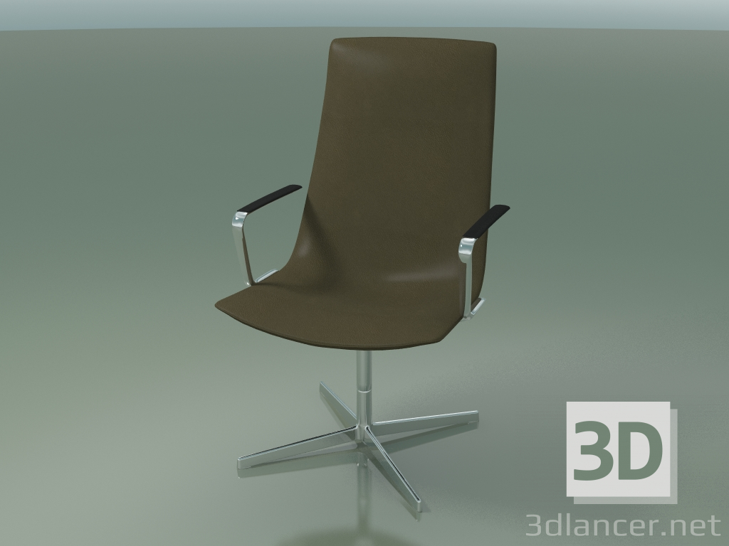 3D Modell Bürostuhl 2108CI (4 Beine, mit Armlehnen, drehbar) - Vorschau