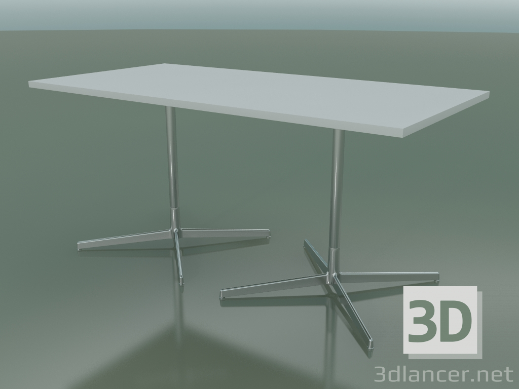 modello 3D Tavolo rettangolare con doppia base 5526, 5506 (H 74 - 79x159 cm, Bianco, LU1) - anteprima