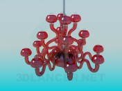 Colored glass chandelier