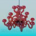modello 3D Lampadario in vetro colorato - anteprima