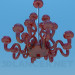 3d model Lámpara chandelier de cristal coloreado - vista previa