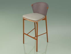 Bar stool 050 (Brown, Metal Rust, Teak)