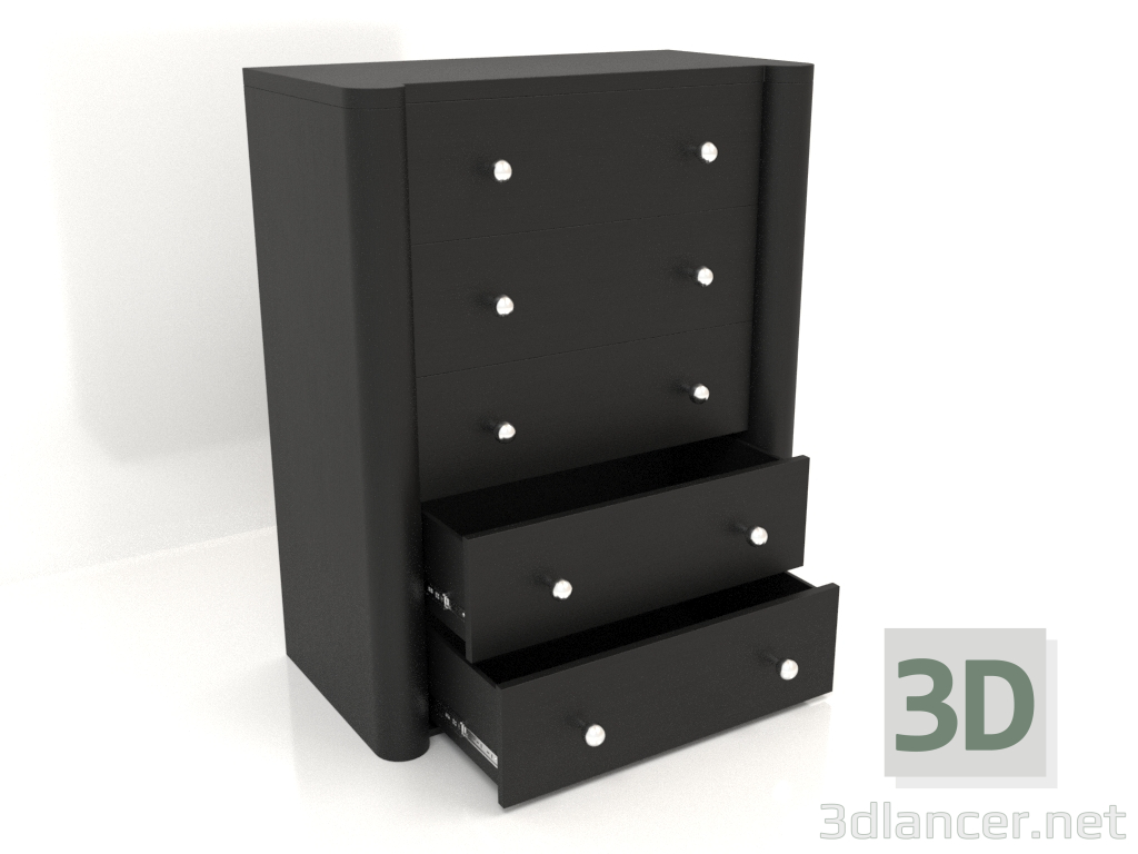 3d model Chest of drawers TM 022 (open) (910x480x1140, wood black) - preview