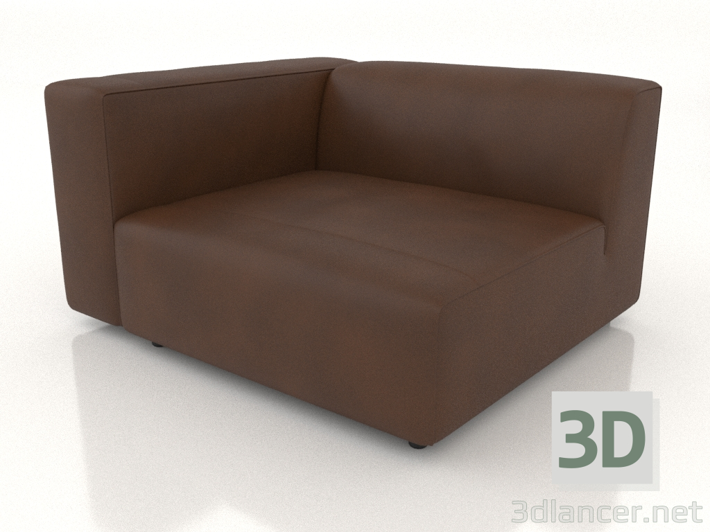 3D Modell Einzelnes Sofamodul mit Armlehne auf der rechten Seite - Vorschau