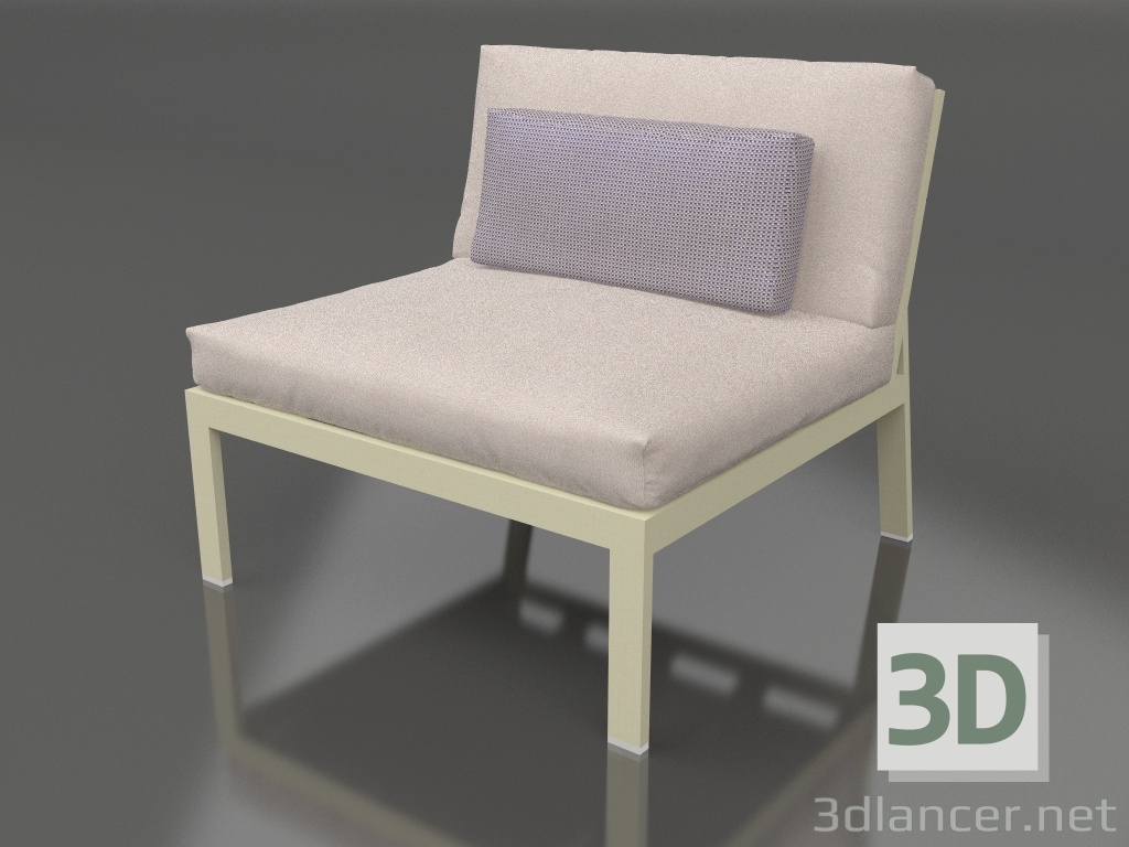 3d model Módulo sofá, sección 3 (Oro) - vista previa