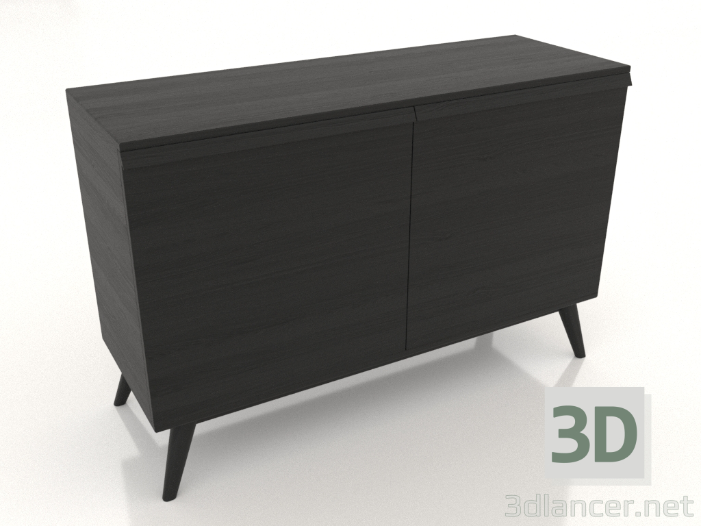 3D Modell Kommode 5 1200x400x800 (schwarz RAL 9005) - Vorschau