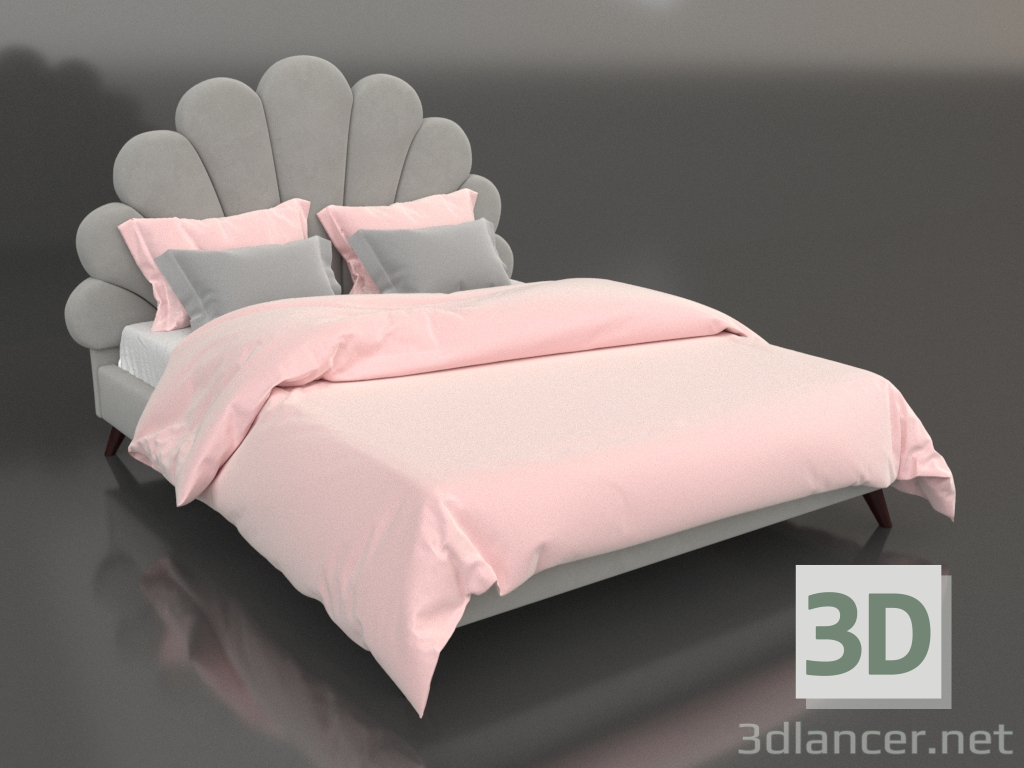 3d модель Дизайнерське ліжко двоспальне з узголів'ям Emily – превью
