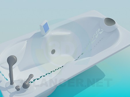 3d model Baño con una mampara - vista previa