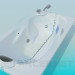 modello 3D Vasca da bagno con uno schermo - anteprima