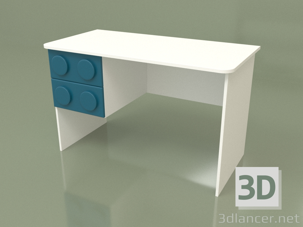 modèle 3D Bureau gauche (Turquoise) - preview