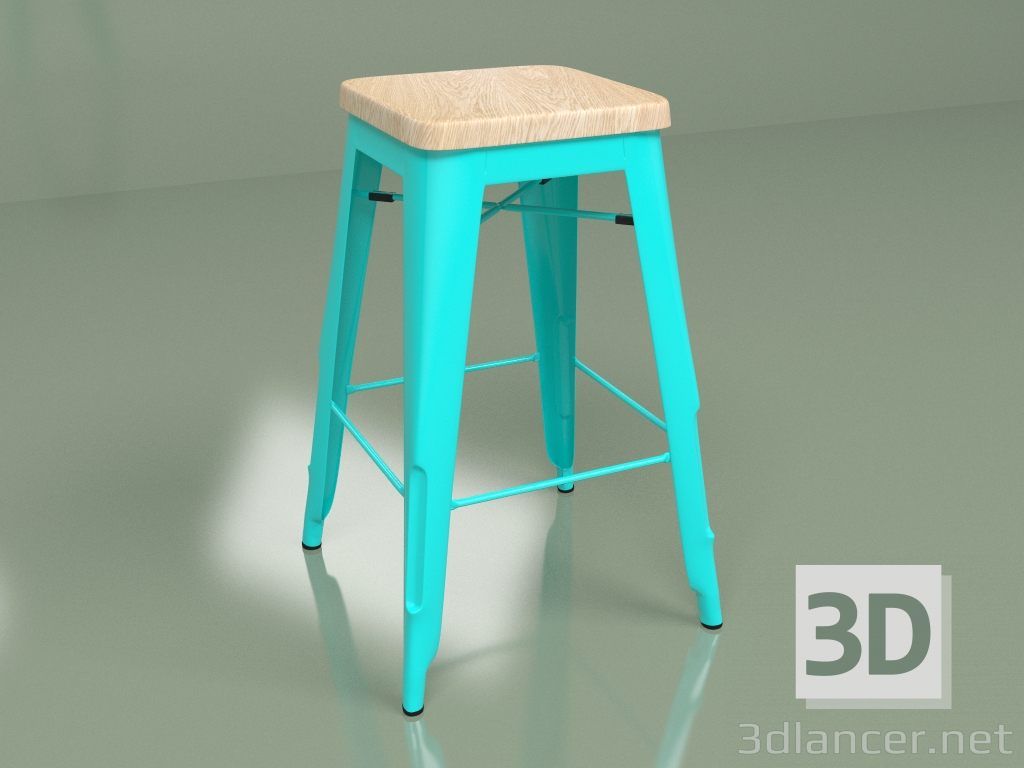 3d model Semi-bar chair Marais Color 1 (oak, blue) - preview
