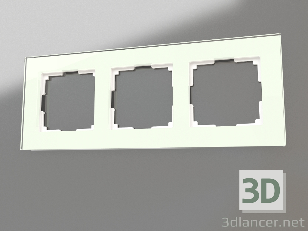modello 3D Telaio per 3 montanti Favorit (vetro naturale) - anteprima