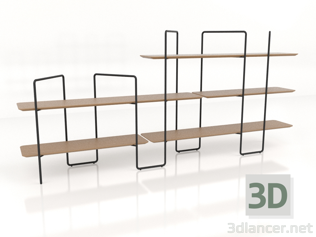 3d model Rack modular (composición 4 (05+01+U)) - vista previa