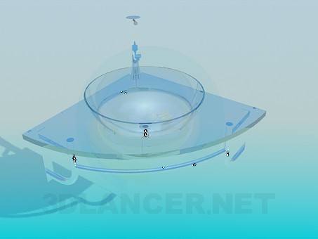 modello 3D Lavabo in vetro - anteprima