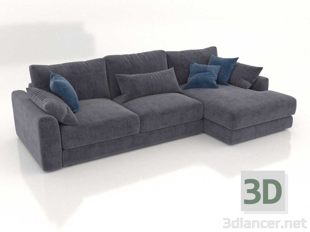 modello 3D Divano letto SHERLOCK (opzione rivestimento 4) - anteprima