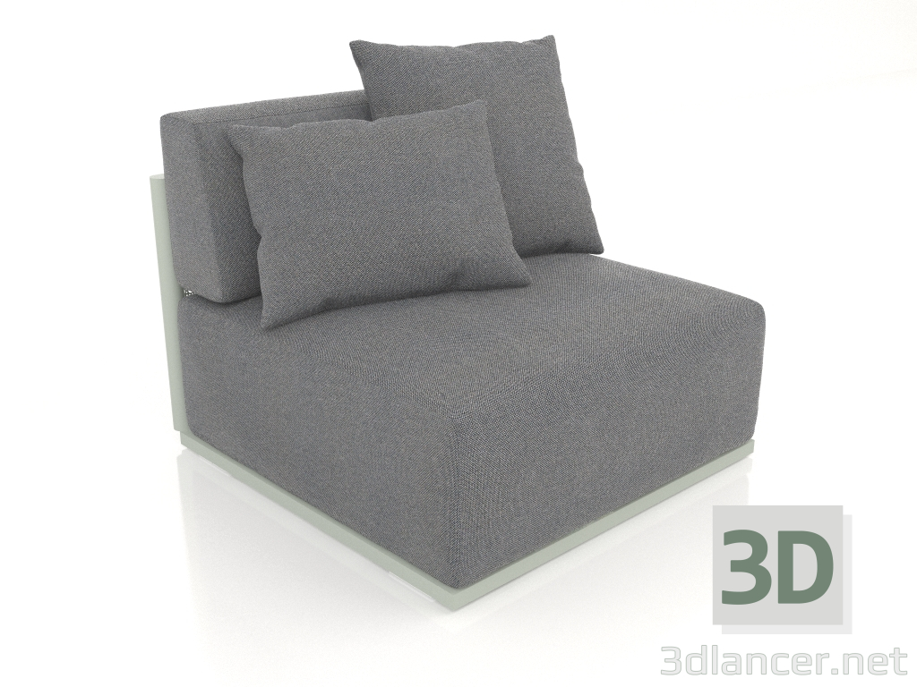 modèle 3D Module canapé section 3 (Gris ciment) - preview