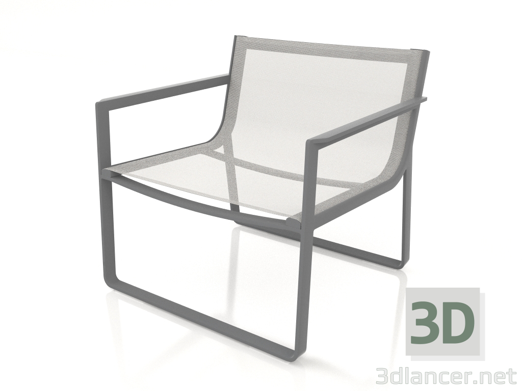 modello 3D Poltrona club (Antracite) - anteprima
