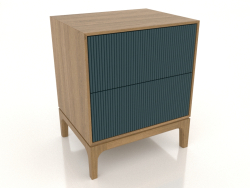 Bedside table FARGO 2 drawers with milled facades (sea wave, natural oak, option 3)