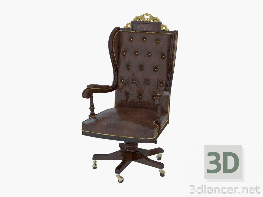 3d модель Кресло вращающееся с кожаной обивкой 1619 – превью