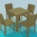 3D modeli Masa sandalye seti ile - önizleme